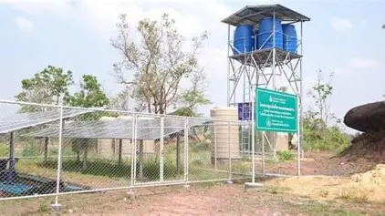 Solar powered water system installation